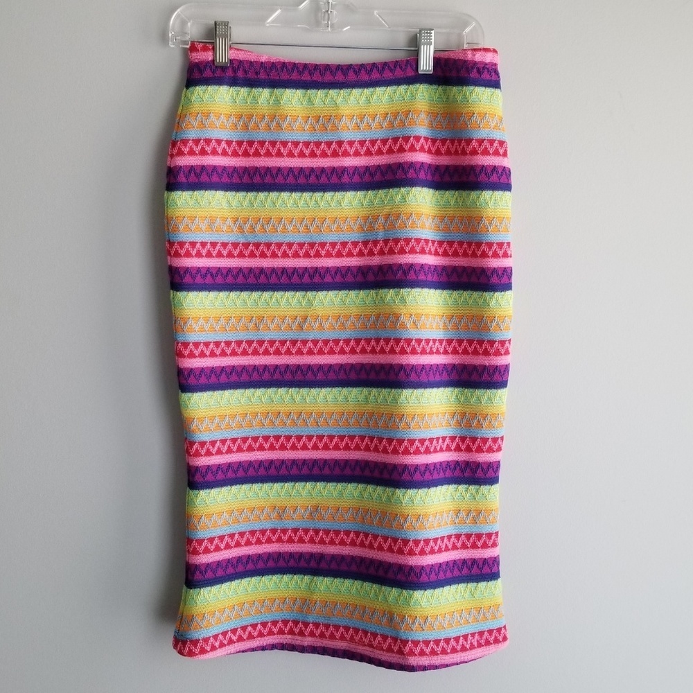 BISOU BISOU Multi-Colored Pencil Maxi Skirt Size S